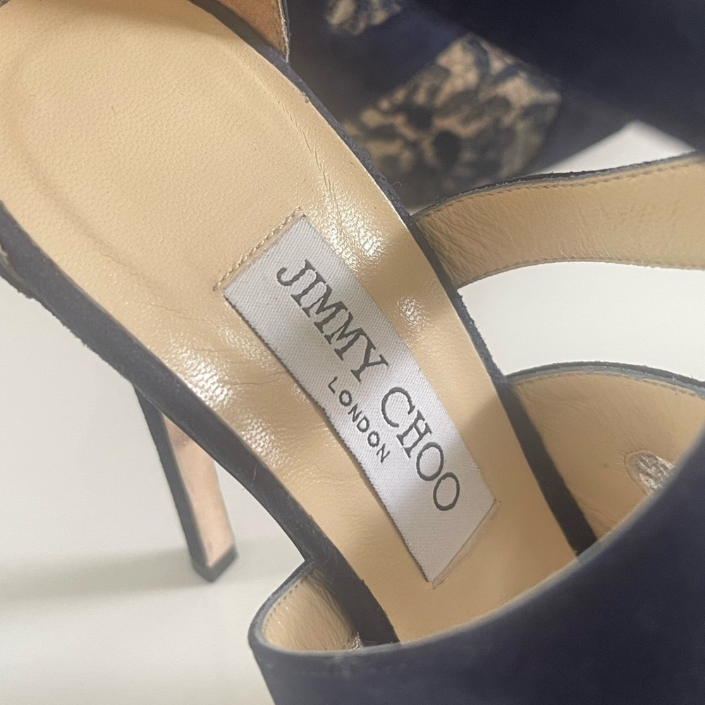 AUTHENTIC JIMMY CHOO ITALIAN LACE HEELS - Picture 14 of 16